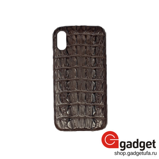 Накладка для iPhone XR Idea кожа крокодила Premium вид 2 коричневая