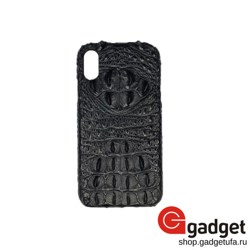 Накладка для iPhone XR Idea кожа крокодила Premium вид 2 черная