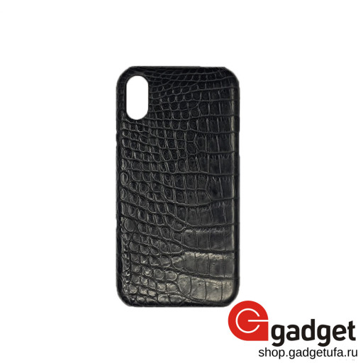 Накладка для iPhone XR Idea кожа крокодила черная