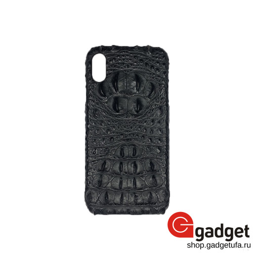 Накладка для iPhone XS Max Idea кожа крокодила Premium вид 1 черная