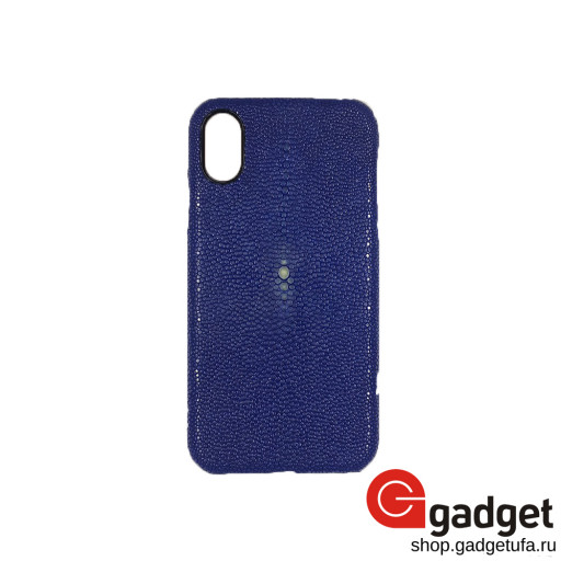 Накладка для iPhone XS Max Idea кожа ската синяя