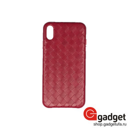 Накладка для iPhone XS Max Idea плетеная кожа красная купить в Уфе