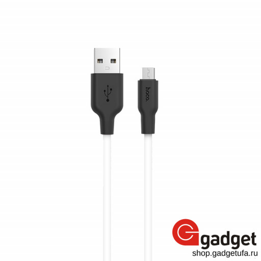 USB кабель Hoco X21 Silicone Series MicroUSB Cable 1m белый