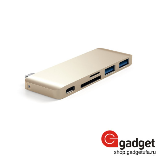 Картридер Satechi Type-C USB 3.0 Passthrough Hub - золотистый