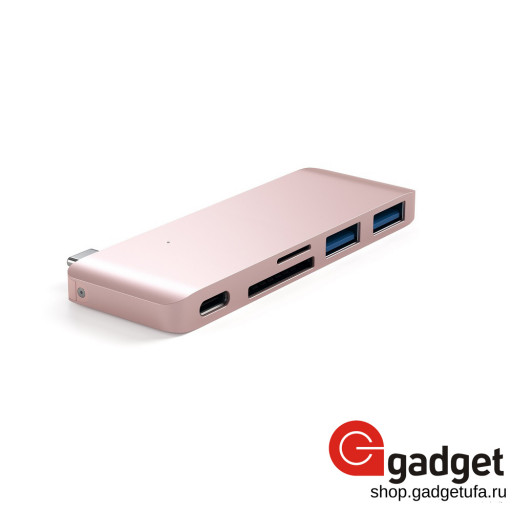 Картридер Satechi Type-C USB 3.0 Passthrough Hub - розово-золотой