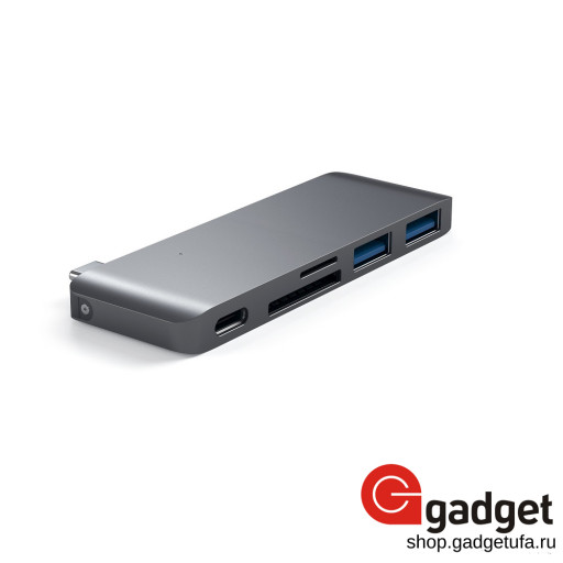 Картридер Satechi Type-C USB 3.0 Passthrough Hub - темно-серый