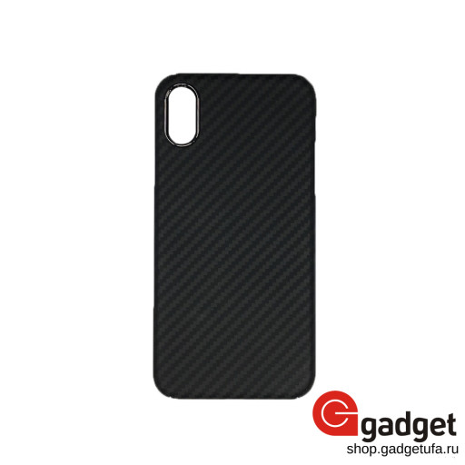 Ультратонкая карбоновая накладка для iPhone X/Xs Lens Protective черная матовая