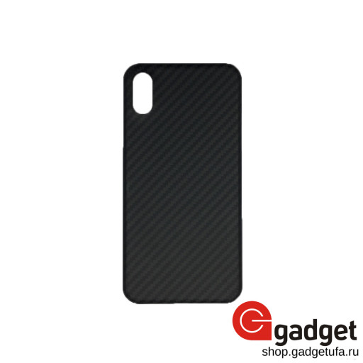 Ультратонкая карбоновая накладка для iPhone X/Xs черная матовая