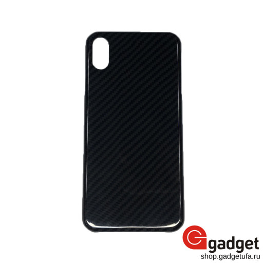 Ультратонкая карбоновая накладка для iPhone Xs Max черная глянцевая
