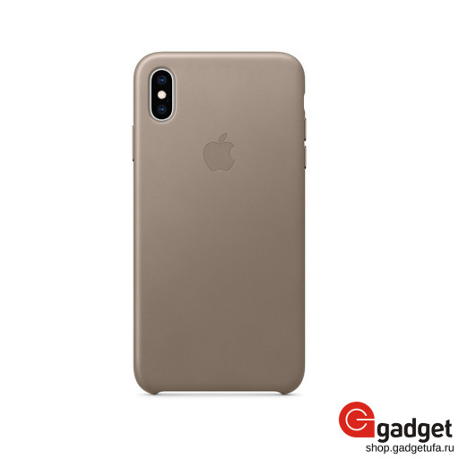 Чехол Apple Leather Case для iPhone XS Max Taupe