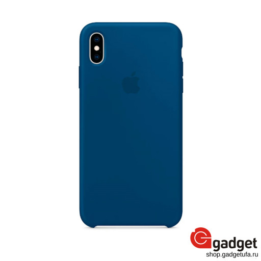 Накладка Apple silicone case для iPhone XS Max синяя