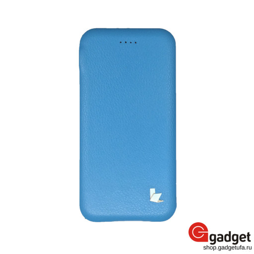 Флип-кейс Jisoncase для iPhone 6/6s кожаный голубой 01H40