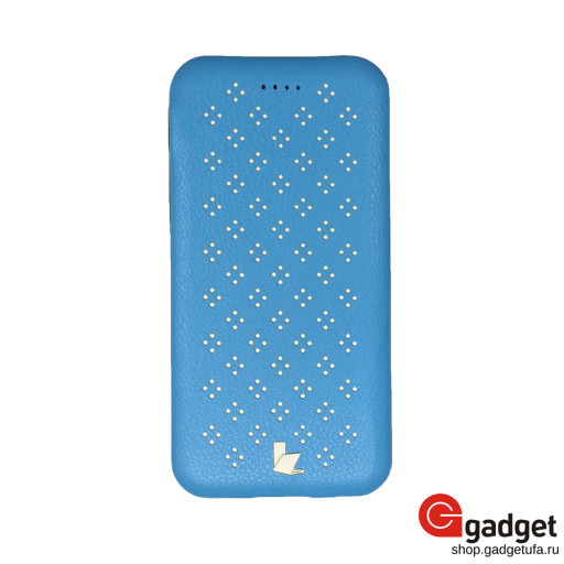Флип-кейс Jisoncase для iPhone 6/6s кожаный голубой 13H40