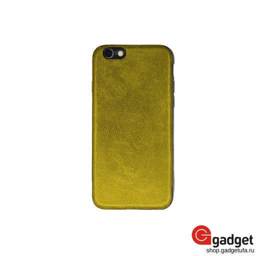 Кожаный чехол для iPhone 6/6S желтый