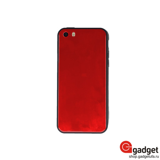 Накладка для iPhone 5/5s/SE Glass красная