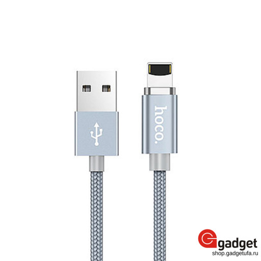 USB кабель Hoco U40A Lightning Magnetic Adsorption 1m серый