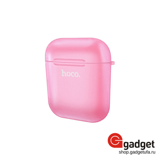 Ультратонкий пластиковый чехол Hoco для AirPods розовый