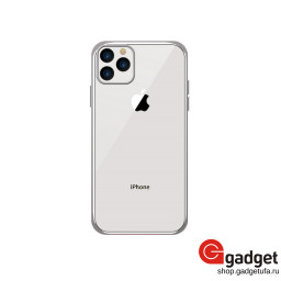 Силиконовая накладка G-Case для iPhone 11 Pro Max Plating TPU Series серебристая купить в Уфе