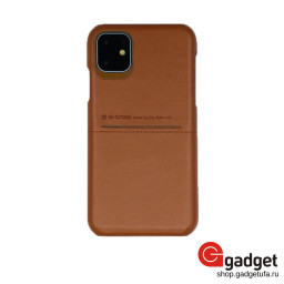Кожаная накладка G-Case для iPhone 11 Cardсool Series коричневая купить в Уфе