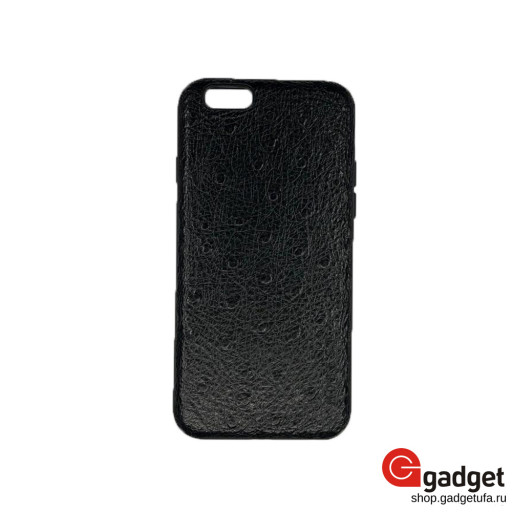 Кожаная накладка Mobest для iPhone 6/6s Ostrich Leather черная