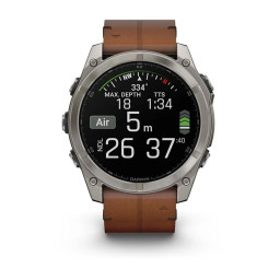 Garmin Fenix 8 51mm Amoled Sapphire Titanium and brown leather strap фото купить уфа