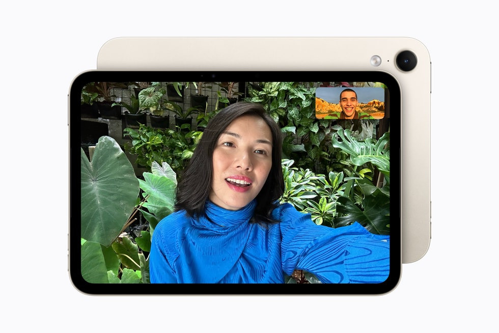 Фронтальная камера iPad mini на длинной стороне
