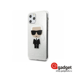 Накладка Lagerfeld для iPhone 11 Pro Glitter Karl Hard Iconic белая купить в Уфе