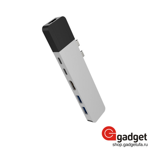 Адаптер HyperDrive NET 6-in-2Hub USB-C,4K HDMI,USB-A,Gigabit Ethernet серебристый