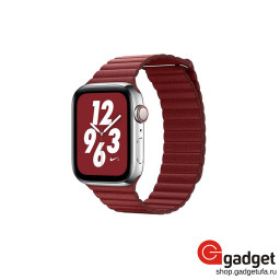 Кожаный ремешок магнитный для Apple watch 38/40mm красный купить в Уфе