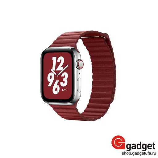 Кожаный ремешок магнитный для Apple watch 38/40mm красный