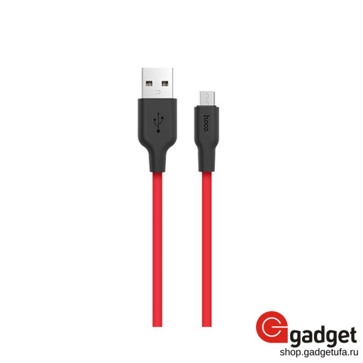 USB кабель Hoco X21 Silicone Series MicroUSB Cable 1m красный