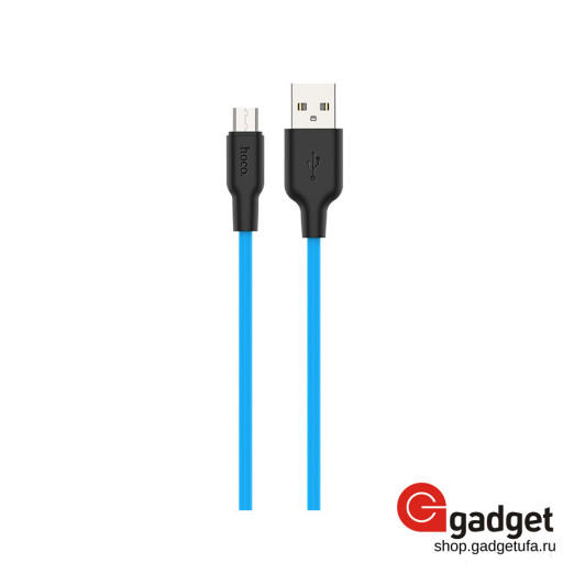 USB кабель Hoco X21 Silicone Series MicroUSB Cable 1m синий