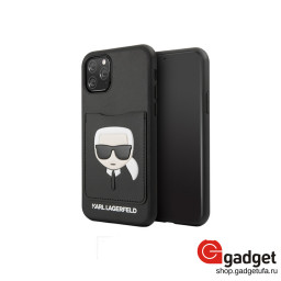Накладка Lagerfeld для iPhone 11 Pro Max Cardslot Karl's Head черная купить в Уфе