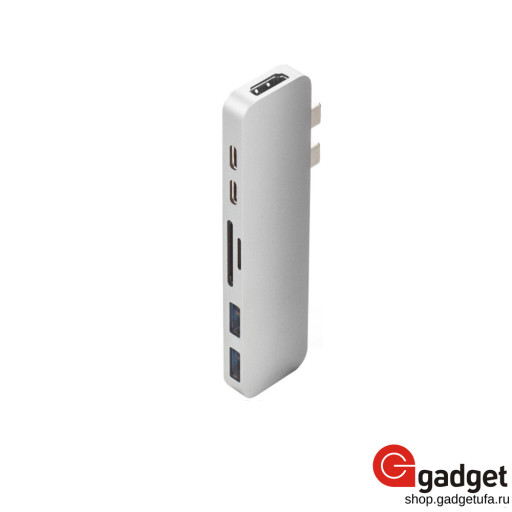 Адаптер HyperDrive DUO 7-in-2Hub для MacBook Pro/Air USB-C, HDMI,USB-A серебристый
