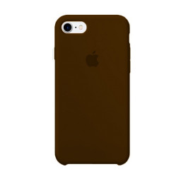 Накладка для iPhone 7/8/SE с логотипом силиконовая темно-коричневая купить в Уфе