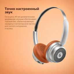 Беспроводные наушники Blupebble Echo Vintage Vibes Headphones Silver фото купить уфа