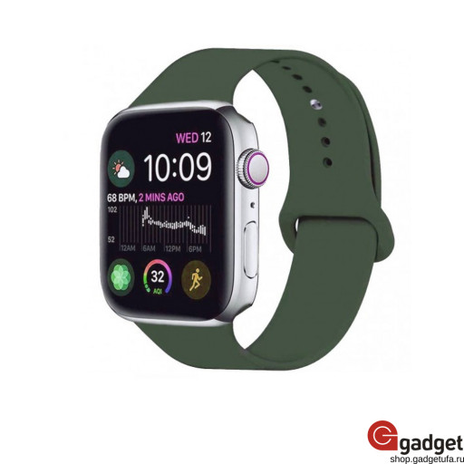 Силиконовый ремешок для Apple Watch 42/44mm темно-зеленый
