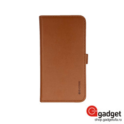 Кожаный чехол-книжка G-Case для iPhone 12 Mini Honour Series коричневый купить в Уфе