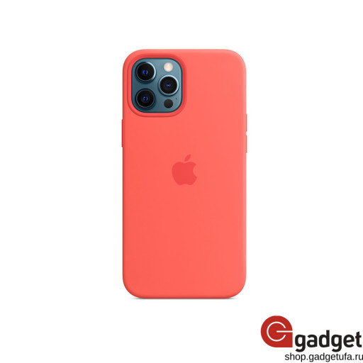 Оригинальный силиконовый чехол MagSafe для iPhone 12/12 Pro розовый цитрус