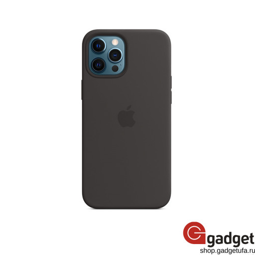 Оригинальный силиконовый чехол MagSafe для iPhone 12/12 Pro чёрный