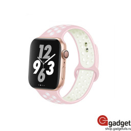 Спортивный силиконовый ремешок Nike для Apple Watch 38/40mm розово-мятный купить в Уфе