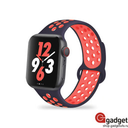 Спортивный силиконовый ремешок Nike для Apple Watch 38/40mm черно-розовый купить в Уфе