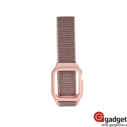 Тканевый ремешок для Apple Watch 38/40mm с бампером розовый