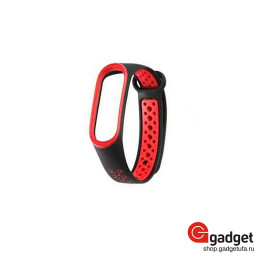 Силиконовый ремешок для Xiaomi Mi Band 5 Nike Style красный с черным купить в Уфе