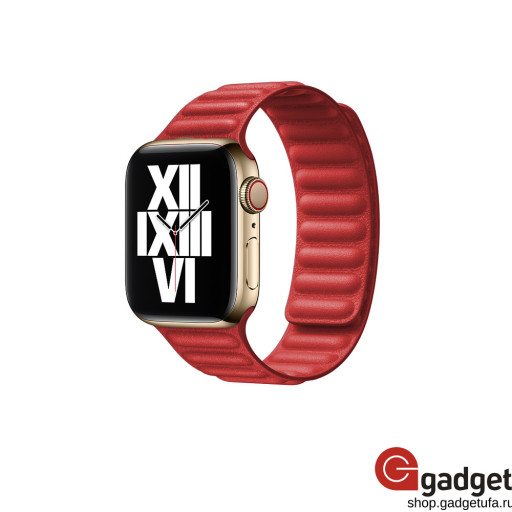 Кожаный ремешок магнитный для Apple watch 42/44mm красный