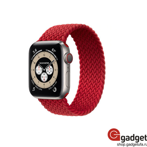 Силиконовый монобраслет для Apple Watch 38/40mm L плетеный красный
