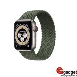 Силиконовый монобраслет для Apple Watch 38/40mm L плетеный темно-зеленый купить в Уфе