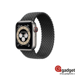 Силиконовый монобраслет для Apple Watch 38/40mm L плетеный темно-серый купить в Уфе