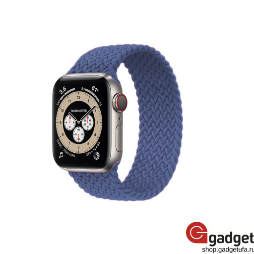 Силиконовый монобраслет для Apple Watch 42/44mm L плетеный синий