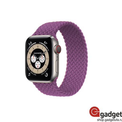 Силиконовый монобраслет для Apple Watch 42/44mm S плетеный темно-розовый